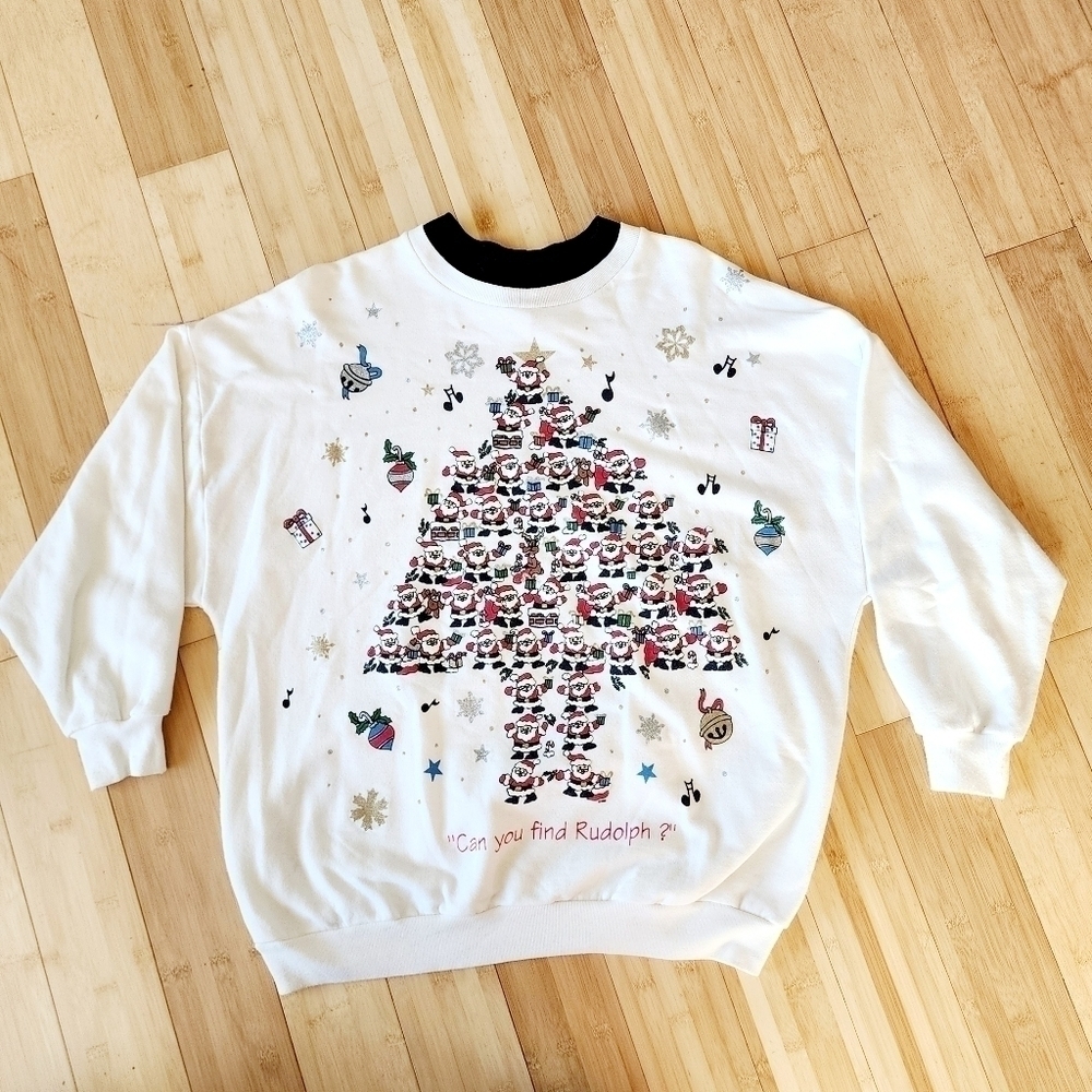 Vintage Nutcracker "Can You Find Rudolph" Christmas Sweatshirt Women's Size 20 W